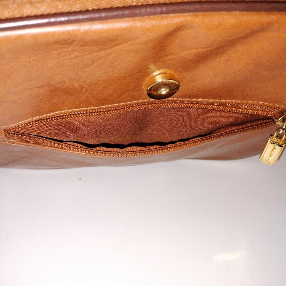 Vintage Capezio Brown Faux Leather Mini Briefcase Satchel Crossbody Handbag VTG - Picture 13 of 16